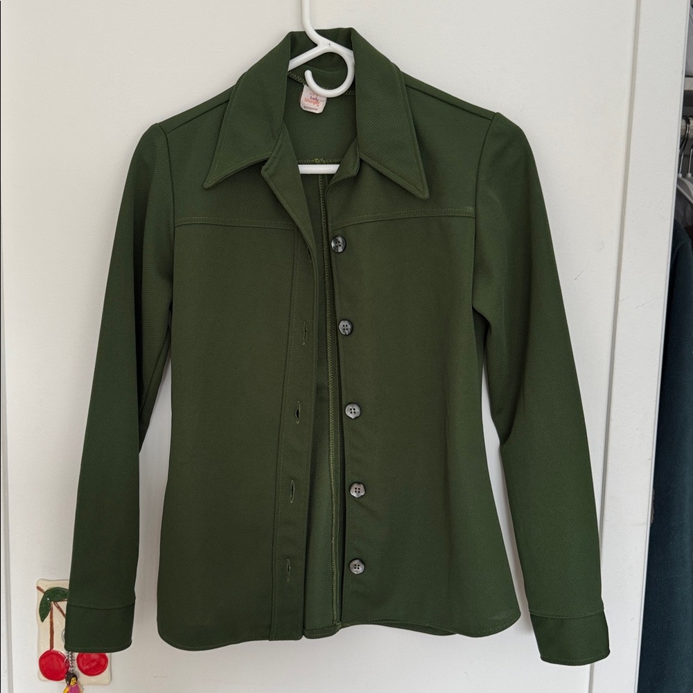 Vintage Green Button-Up